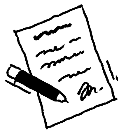 手写文件插画