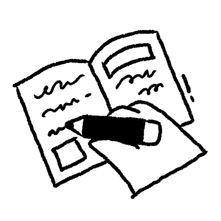 笔记本与铅笔插画